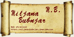 Miljana Bubnjar vizit kartica